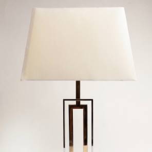 Willy Rizzo Brass and Chrome Table Lamp